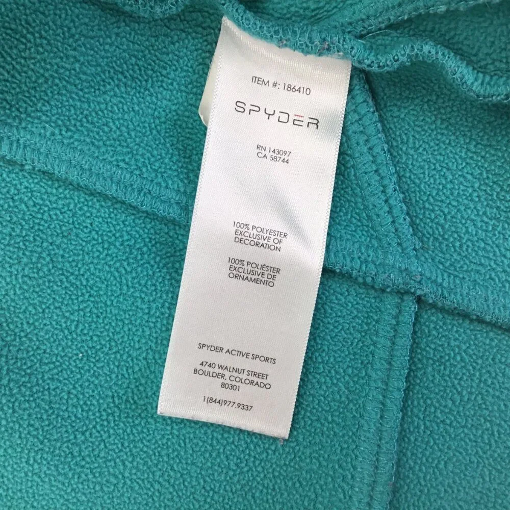 Spyder Endure Stryke Full Zip Sweater Knit Jacket Girls Size XL 18 Logo Teal